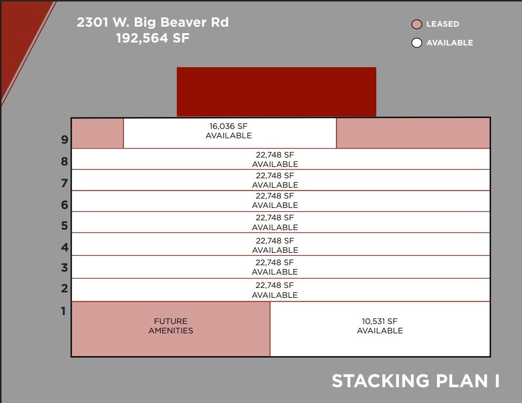 2401 W Big Beaver Rd, Troy, MI à louer Plan d’étage– Image 1 sur 1