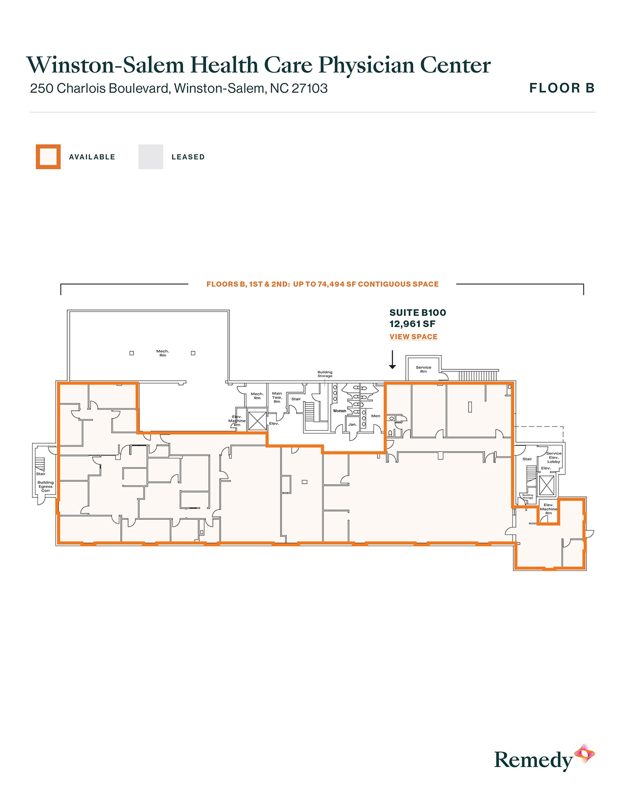 240-250 Charlois Blvd, Winston-Salem, NC à louer Plan d’étage– Image 1 sur 3