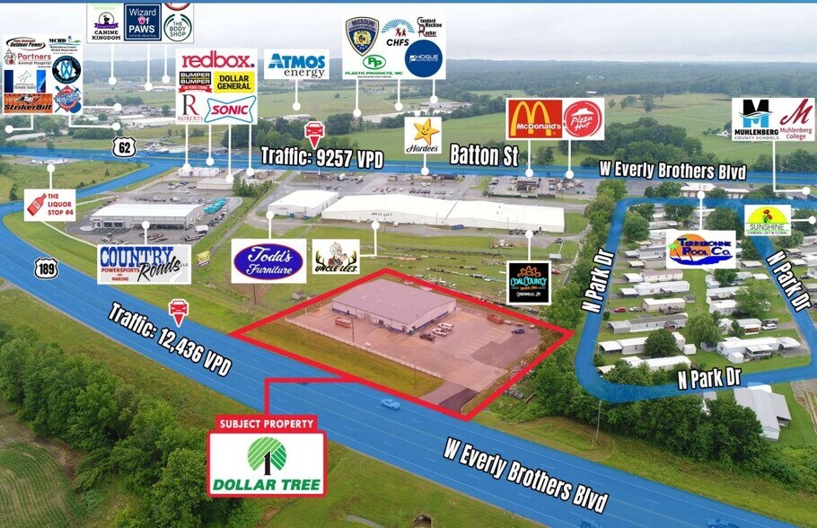 715 Robert L Draper Way, Greenville, KY à vendre - Aérien – Image 3 sur 4