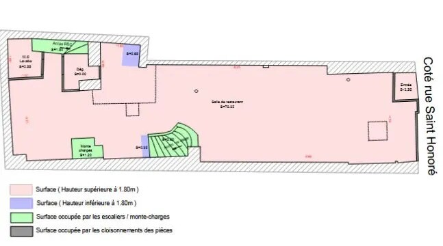 Local commercial dans Paris à louer - Plan d’étage – Image 2 sur 4