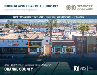 Plus de détails pour 1810 Newport Blvd, Costa Mesa, CA - Local commercial à vendre