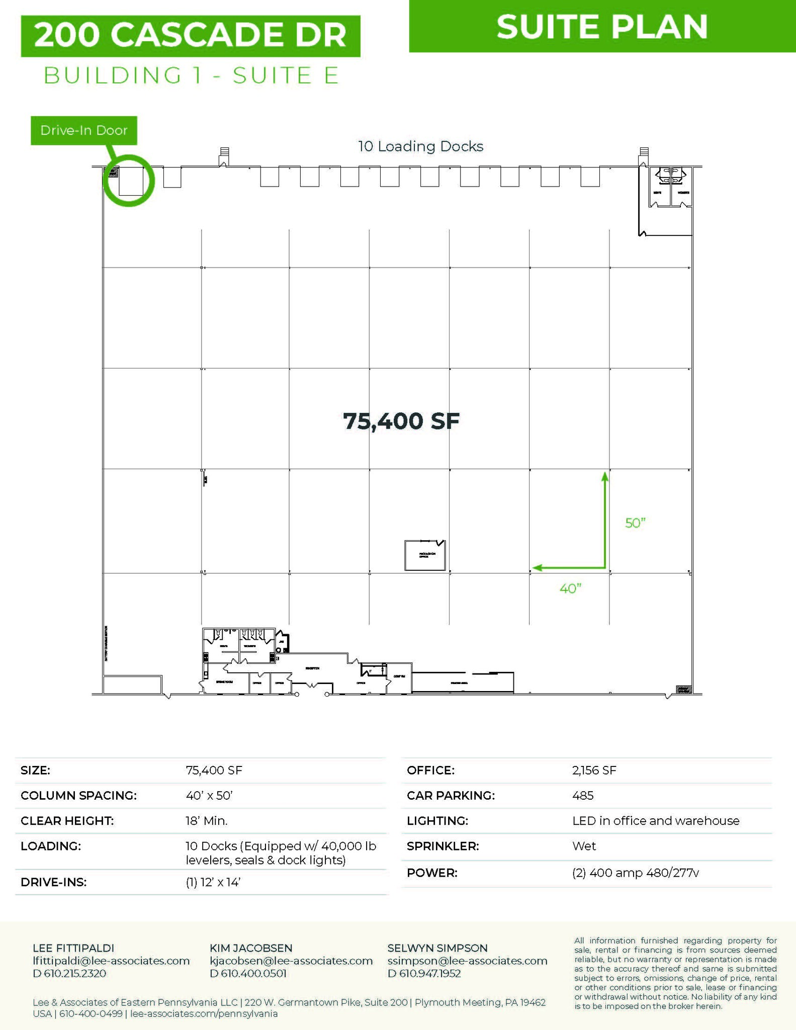 200 Cascade Dr, Allentown, PA à louer Plan d’étage– Image 1 sur 1