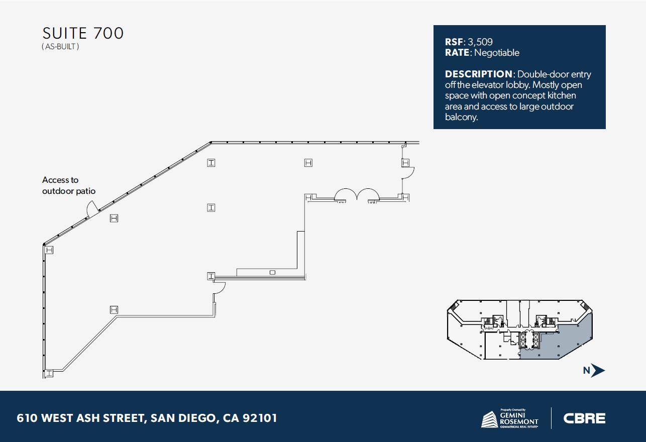 610 W Ash St, San Diego, CA à louer Plan d’étage– Image 1 sur 1