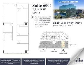 5120 Woodway Dr, Houston, TX à louer Plan d’étage– Image 1 sur 2
