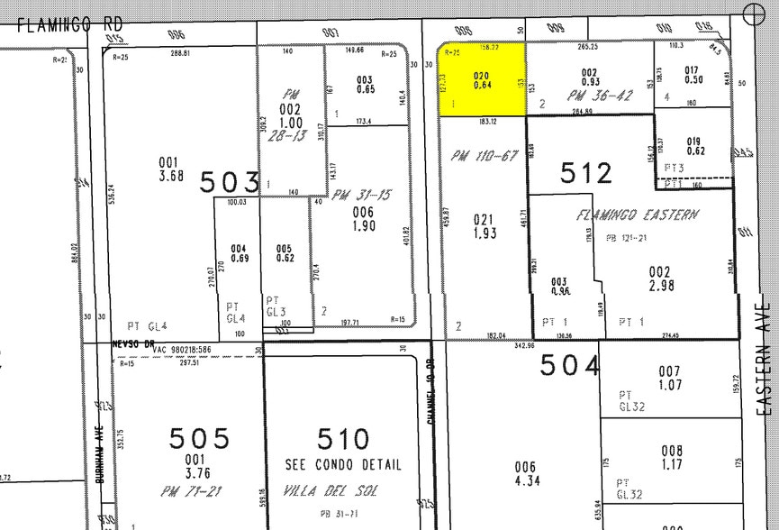 2285 E Flamingo Rd, Las Vegas, NV à louer - Plan cadastral – Image 2 sur 23