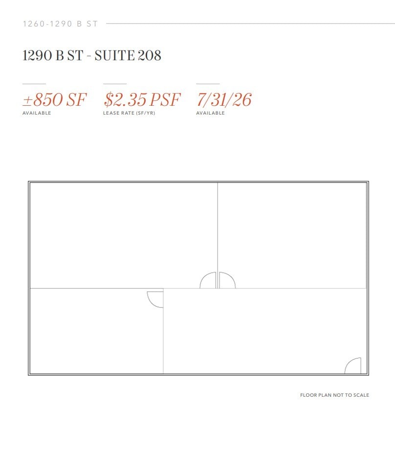 1290 B St, Hayward, CA à louer Plan d’étage– Image 1 sur 1