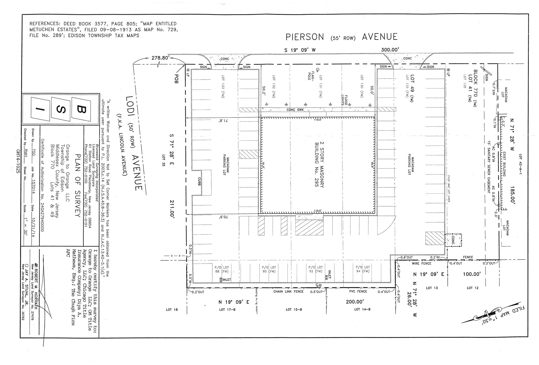 295 Pierson Ave, Edison, NJ à louer Plan de site– Image 1 sur 1