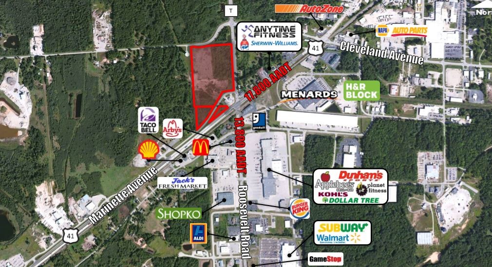 Hwy 41 & Roosevelt Rd, Marinette, WI à vendre Aérien– Image 1 sur 4