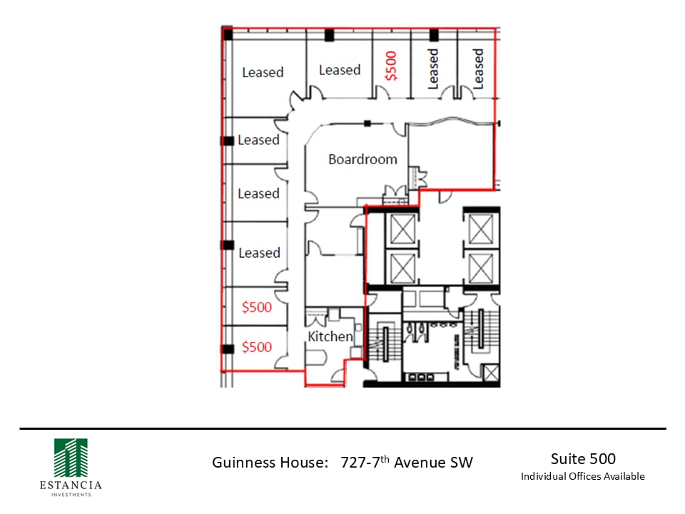 727 7th Ave SW, Calgary, AB à louer Plan d’étage– Image 1 sur 7