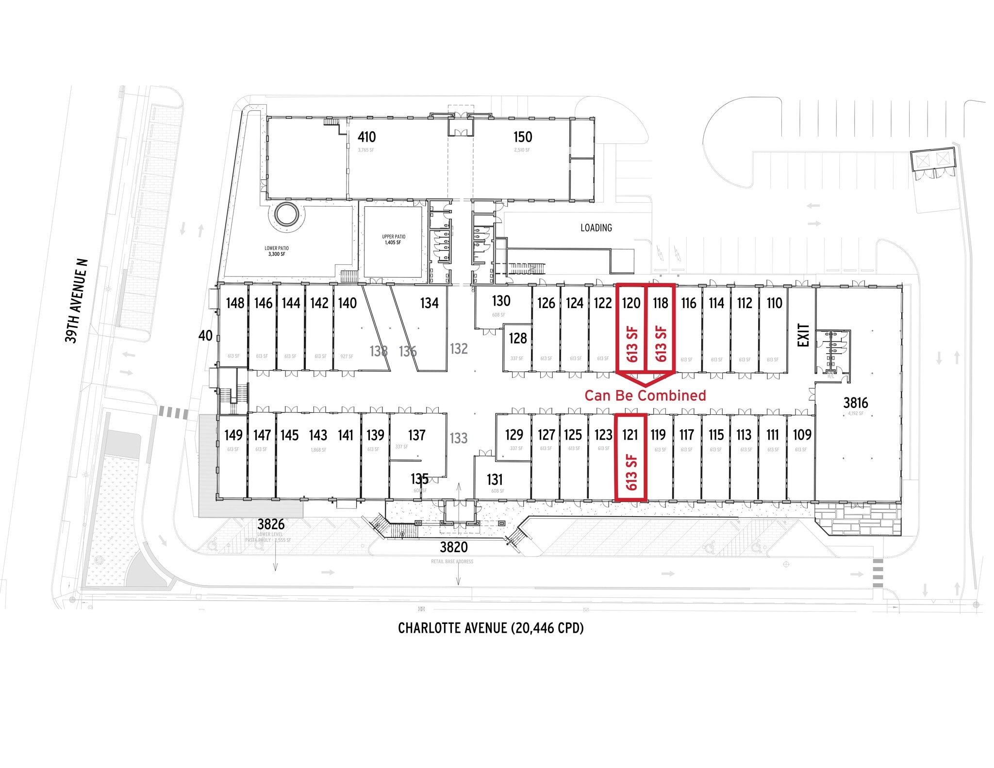 3814 Charlotte Ave, Nashville, TN à louer Plan de site– Image 1 sur 1