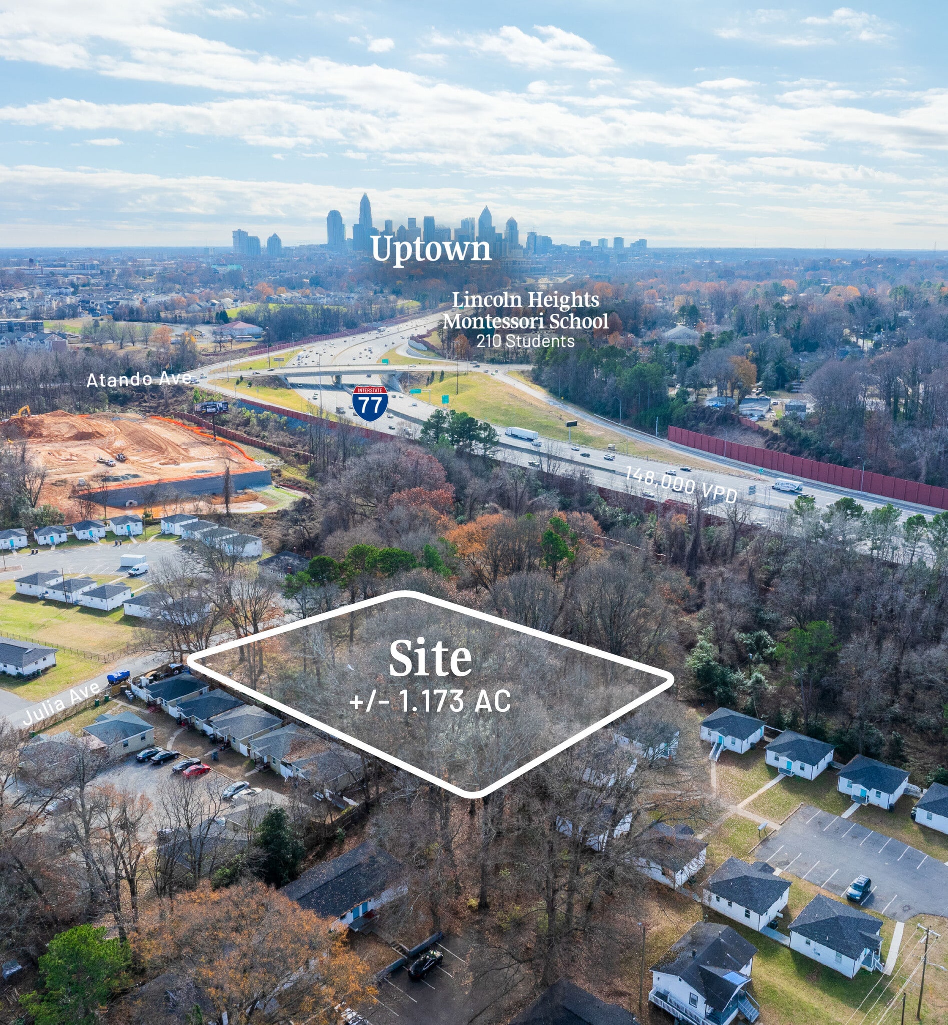 2440 Julia Ave, Charlotte, NC à vendre Aérien– Image 1 sur 5