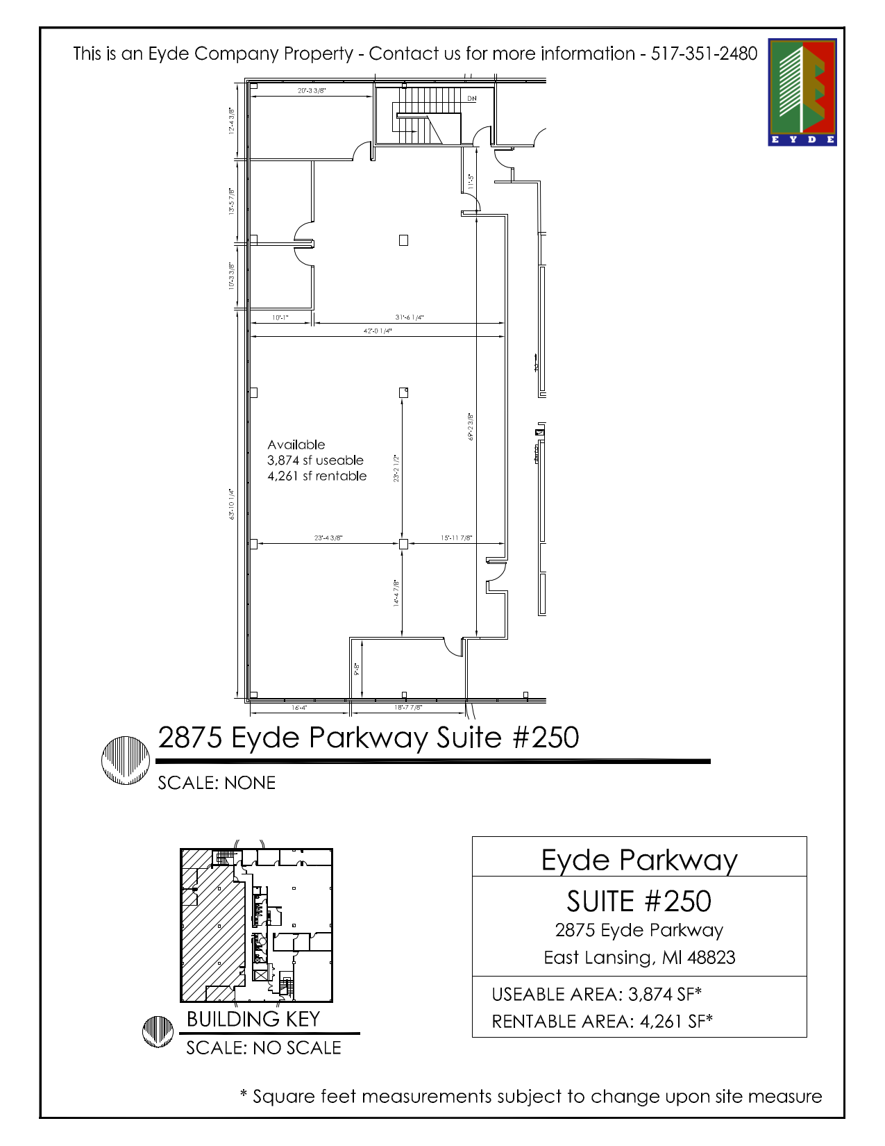 2875 Eyde Pky, East Lansing, MI à louer Plan d’étage– Image 1 sur 1