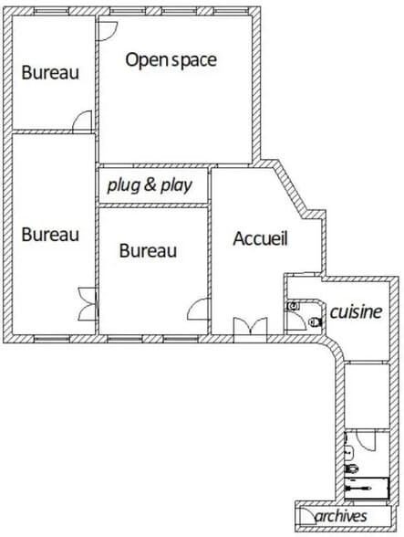 Bureau dans Paris à louer - Plan d’étage – Image 3 sur 4