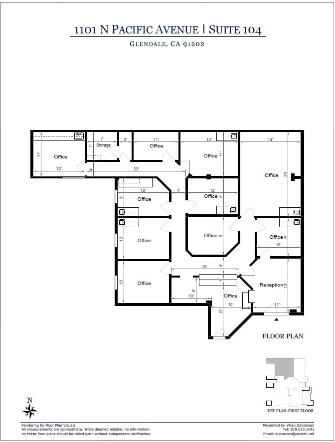 1101 N Pacific Ave, Glendale, CA à louer Plan d’étage– Image 1 sur 1