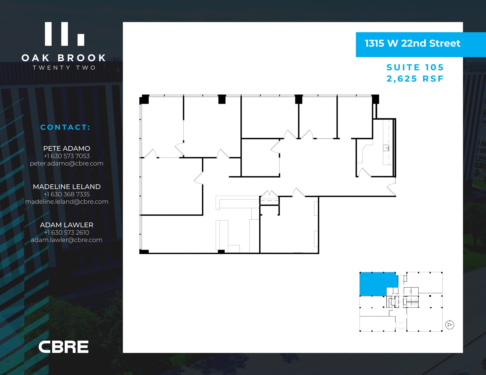 1315 W 22nd St, Oak Brook, IL à louer Plan d’étage– Image 1 sur 2
