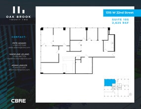 1315 W 22nd St, Oak Brook, IL à louer Plan d’étage– Image 1 sur 2