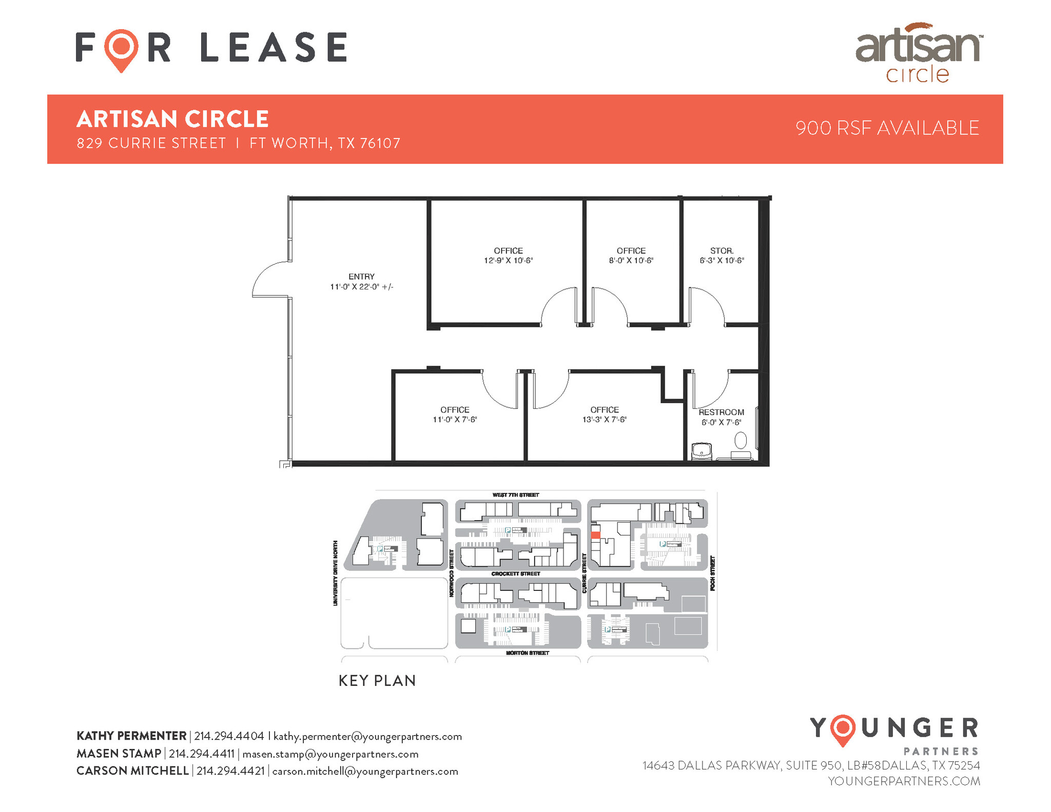 2973 W 7th St, Fort Worth, TX à louer Plan d’étage– Image 1 sur 6