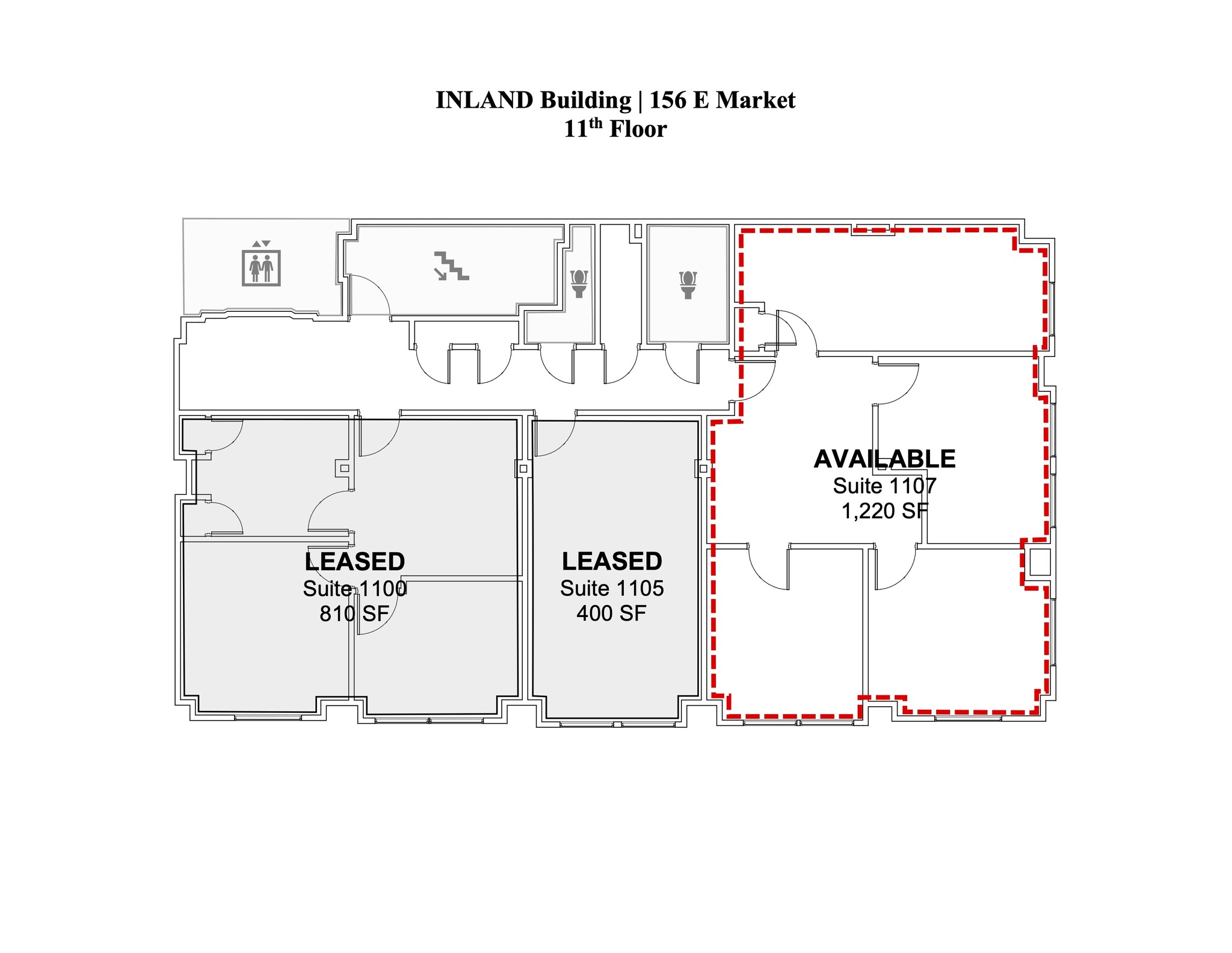 156-160 E Market St, Indianapolis, IN à louer Plan d’étage– Image 1 sur 3