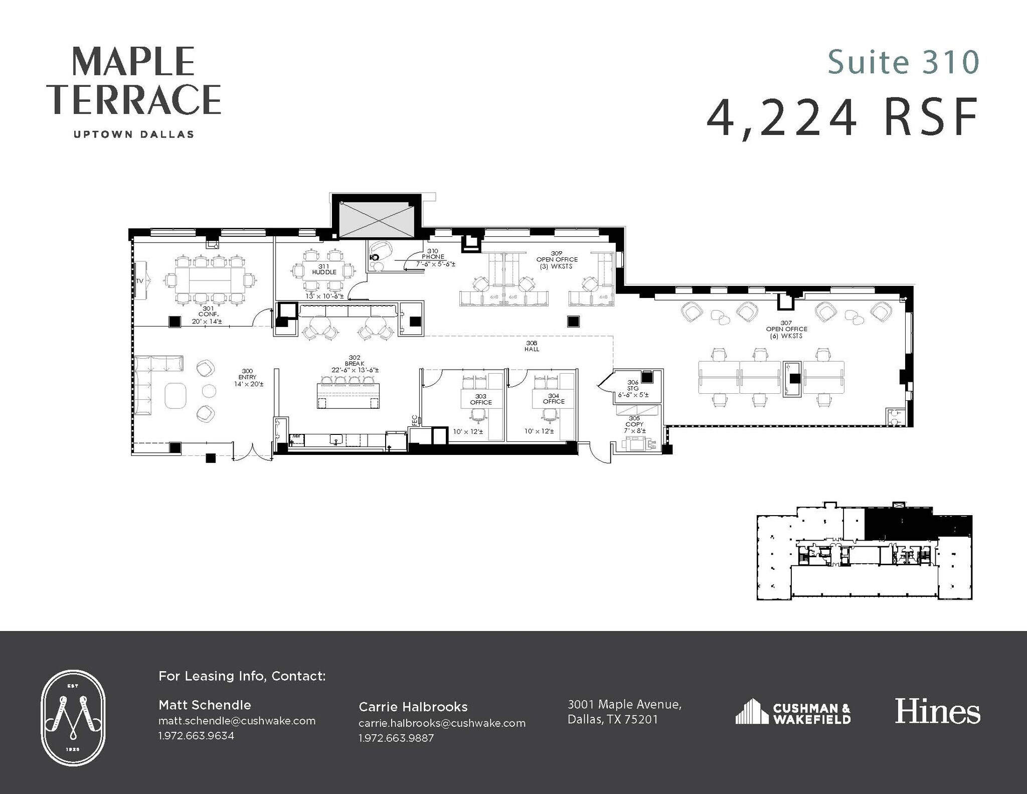 3001 Maple Ave, Dallas, TX à louer Plan d’étage– Image 1 sur 1