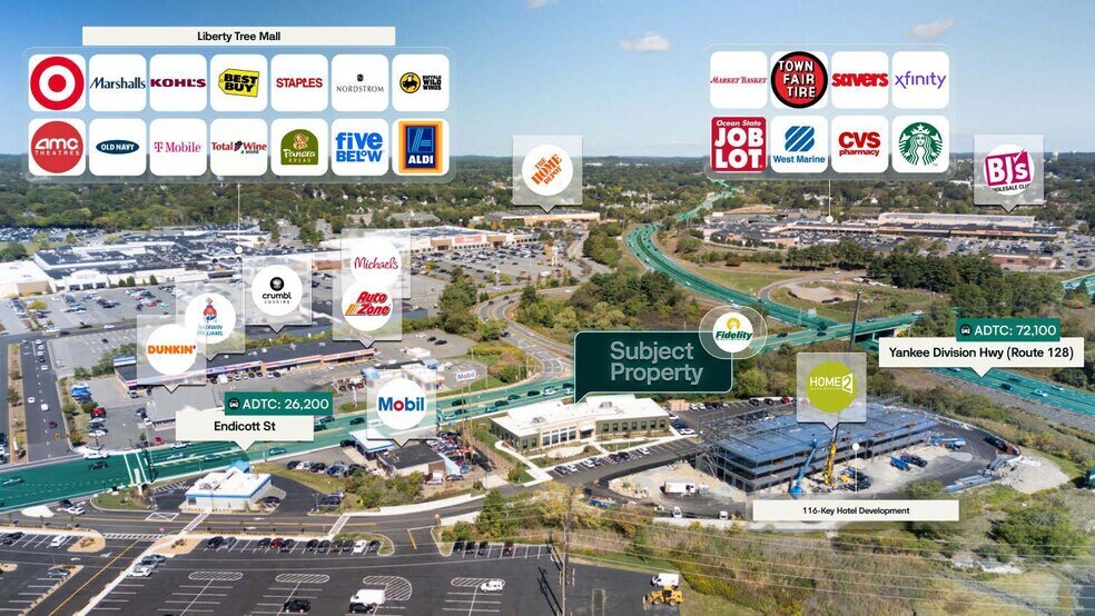 152 Endicott St, Danvers, MA à vendre - Aérien – Image 2 sur 2