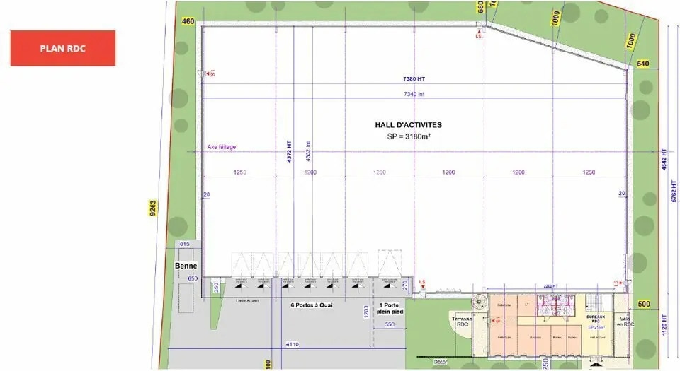 Bureau dans Mions à louer - Plan d’étage – Image 1 sur 3
