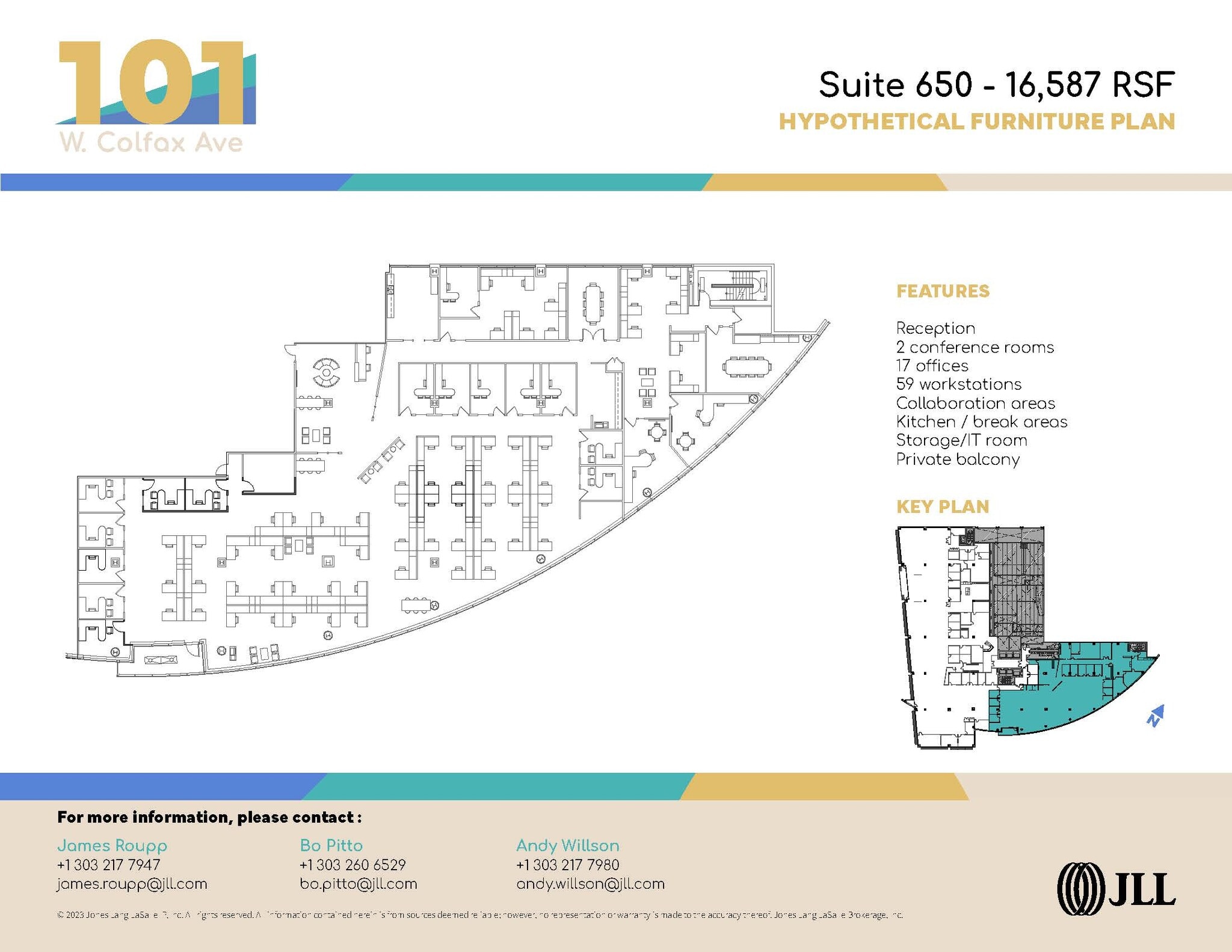 101 W Colfax Ave, Denver, CO à louer Plan d’étage– Image 1 sur 2