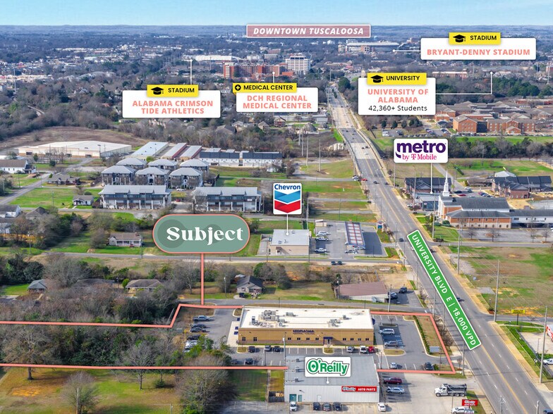 2427 University Blvd E, Tuscaloosa, AL à vendre - Aérien – Image 3 sur 6