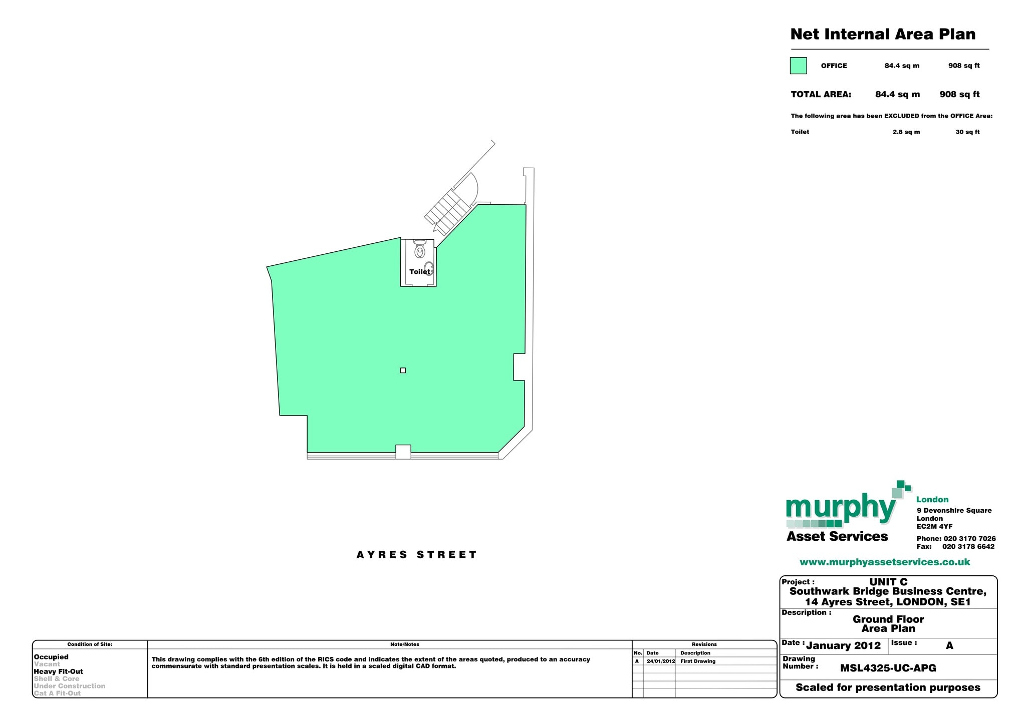 14 Ayres St, Londres à louer Plan de site– Image 1 sur 3