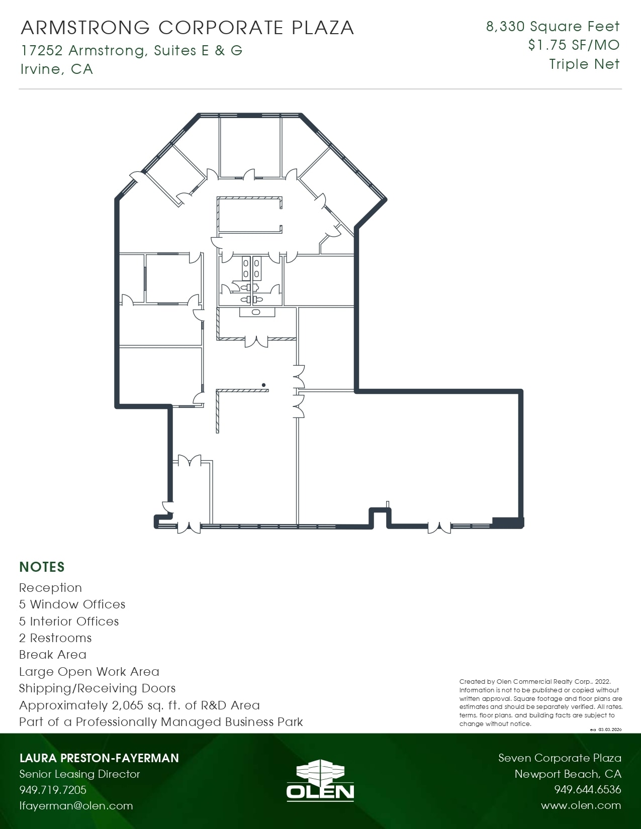 17252 Armstrong Ave, Irvine, CA à louer Plan d’étage– Image 1 sur 1