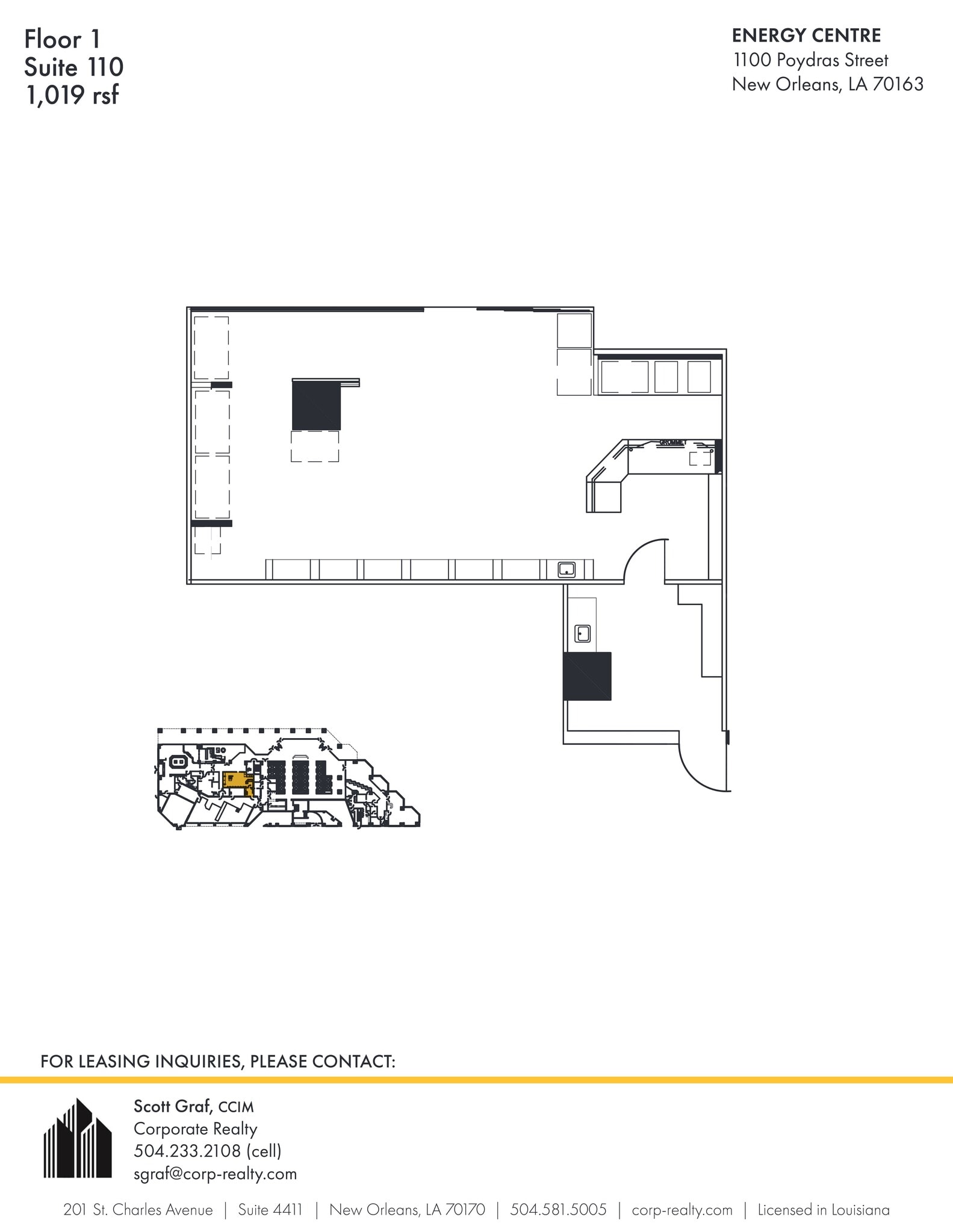 1100 Poydras St, New Orleans, LA à louer Plan de site– Image 1 sur 1