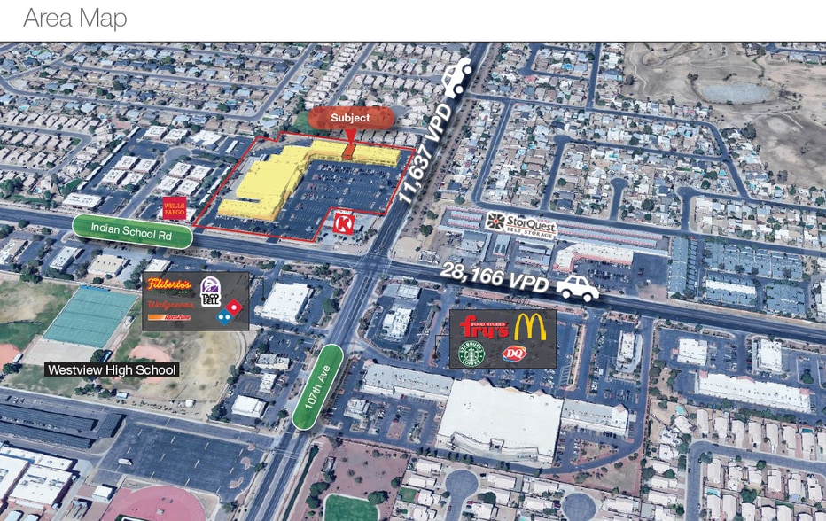 10720 W Indian School Rd, Phoenix, AZ à louer - Aérien – Image 3 sur 4