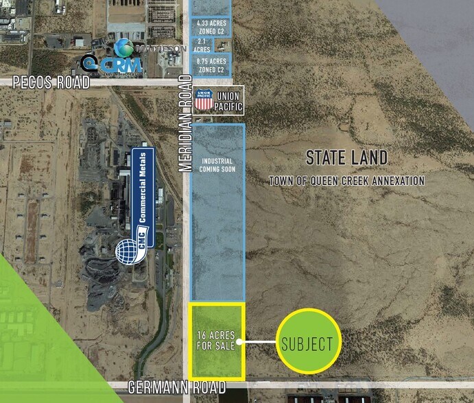 Meridian & Germann Road, Queen Creek, AZ à vendre - Aérien – Image 3 sur 4