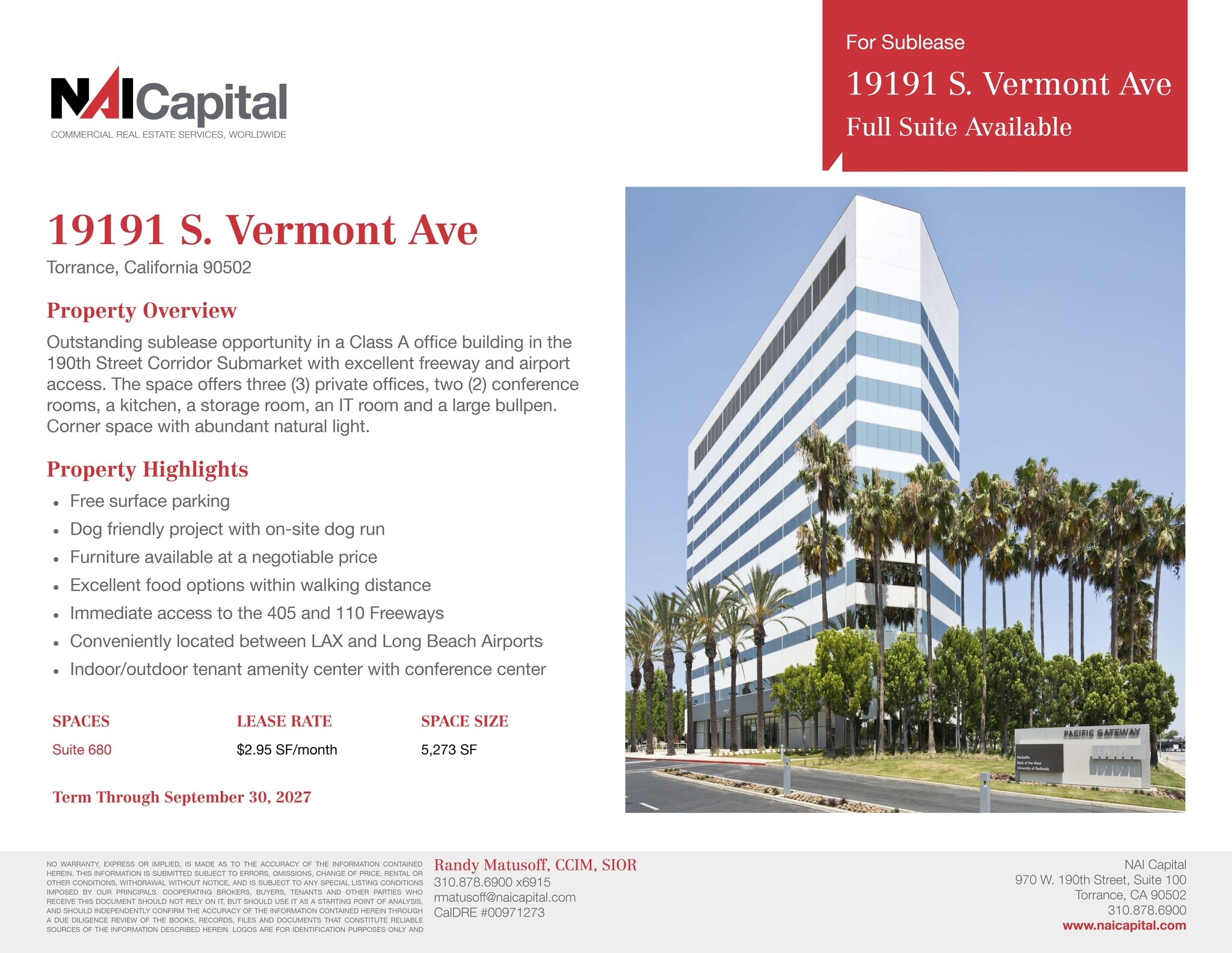 19191 S Vermont Ave, Torrance, CA à louer Plan de site– Image 1 sur 4
