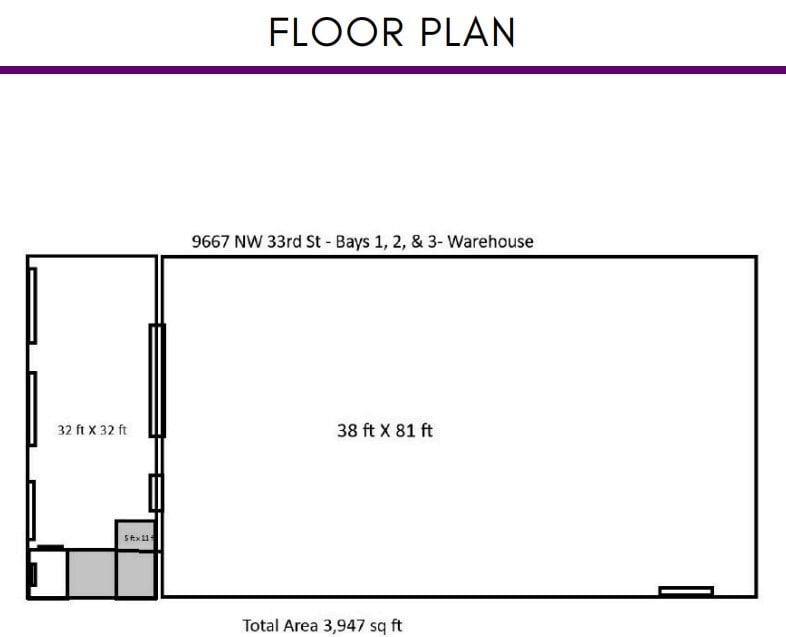 9601-9667 NW 33rd St, Miami, FL à louer Plan d’étage– Image 1 sur 1