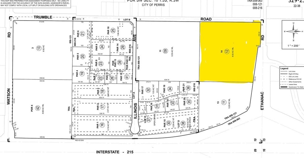 Ethanac, Perris, CA à vendre - Plan cadastral – Image 2 sur 2