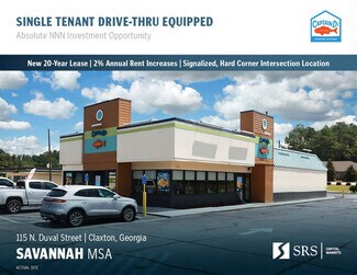 Plus de détails pour 115 N Duval St, Claxton, GA - Local commercial à vendre