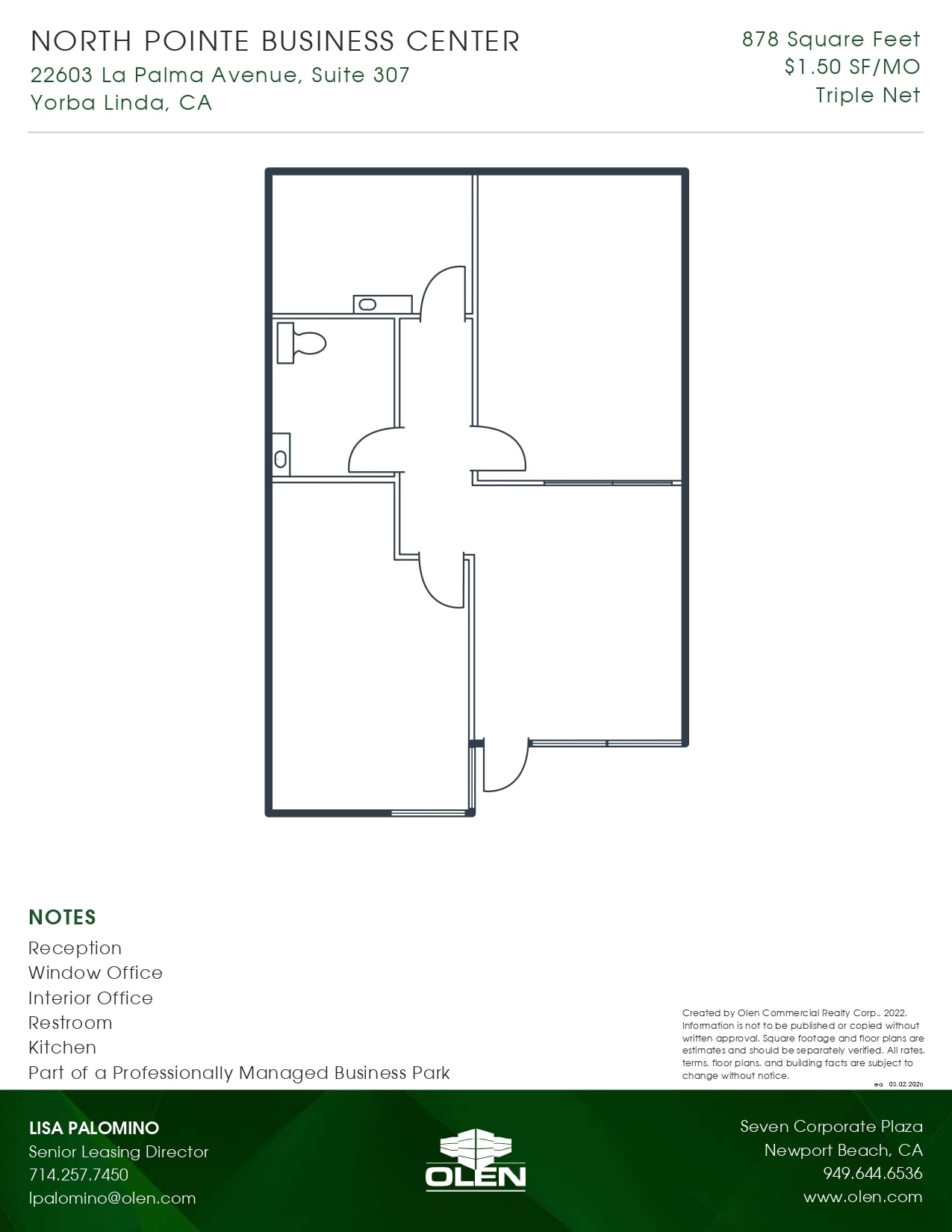 22603 La Palma Ave, Yorba Linda, CA à louer Plan d’étage– Image 1 sur 1