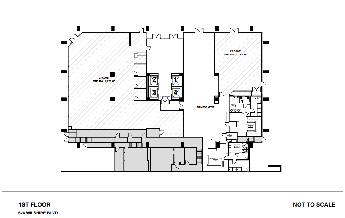 626 Wilshire Blvd, Los Angeles, CA à louer Plan d’étage– Image 1 sur 1