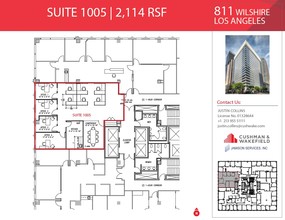 811 Wilshire Blvd, Los Angeles, CA à louer Plan d’étage– Image 2 sur 2