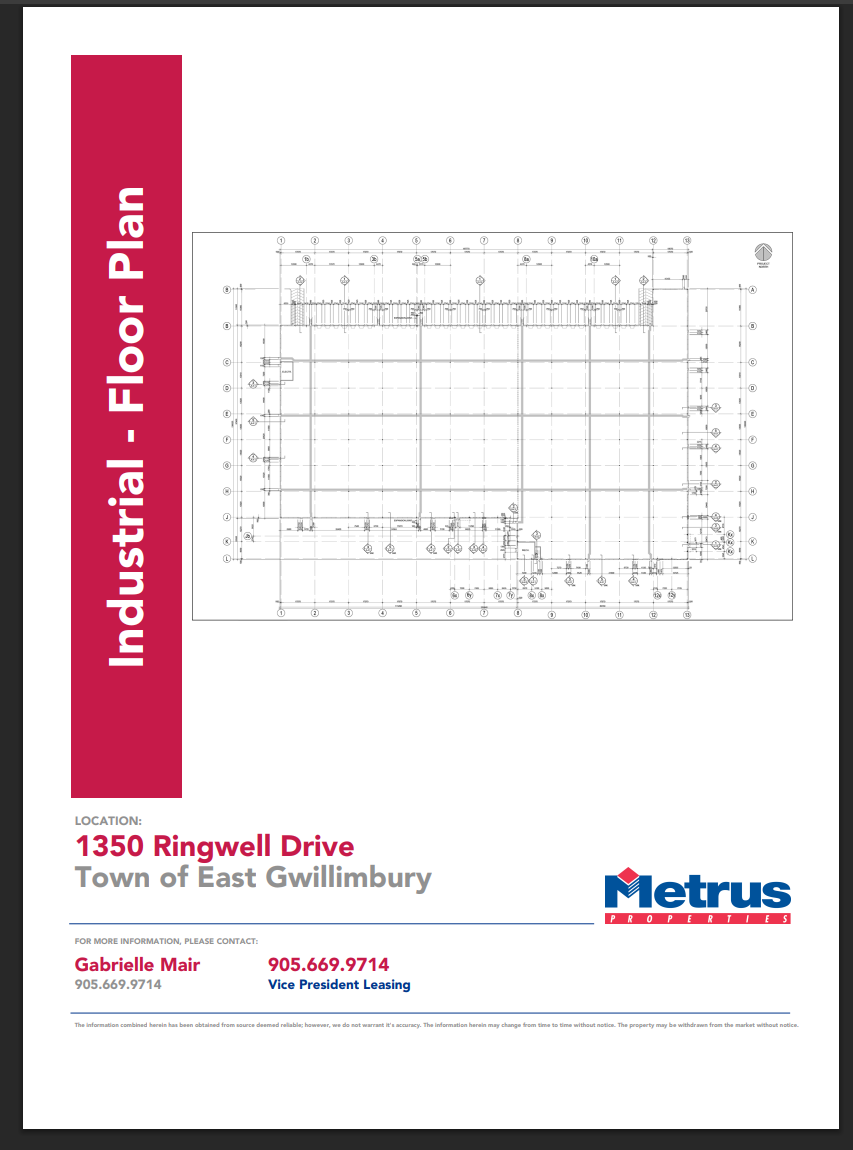 1350 Ringwell Dr, Newmarket, ON à louer Plan d’étage– Image 1 sur 1
