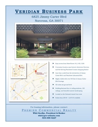 Plus de détails pour 6825 Jimmy Carter Blvd, Norcross, GA - Bureau à louer