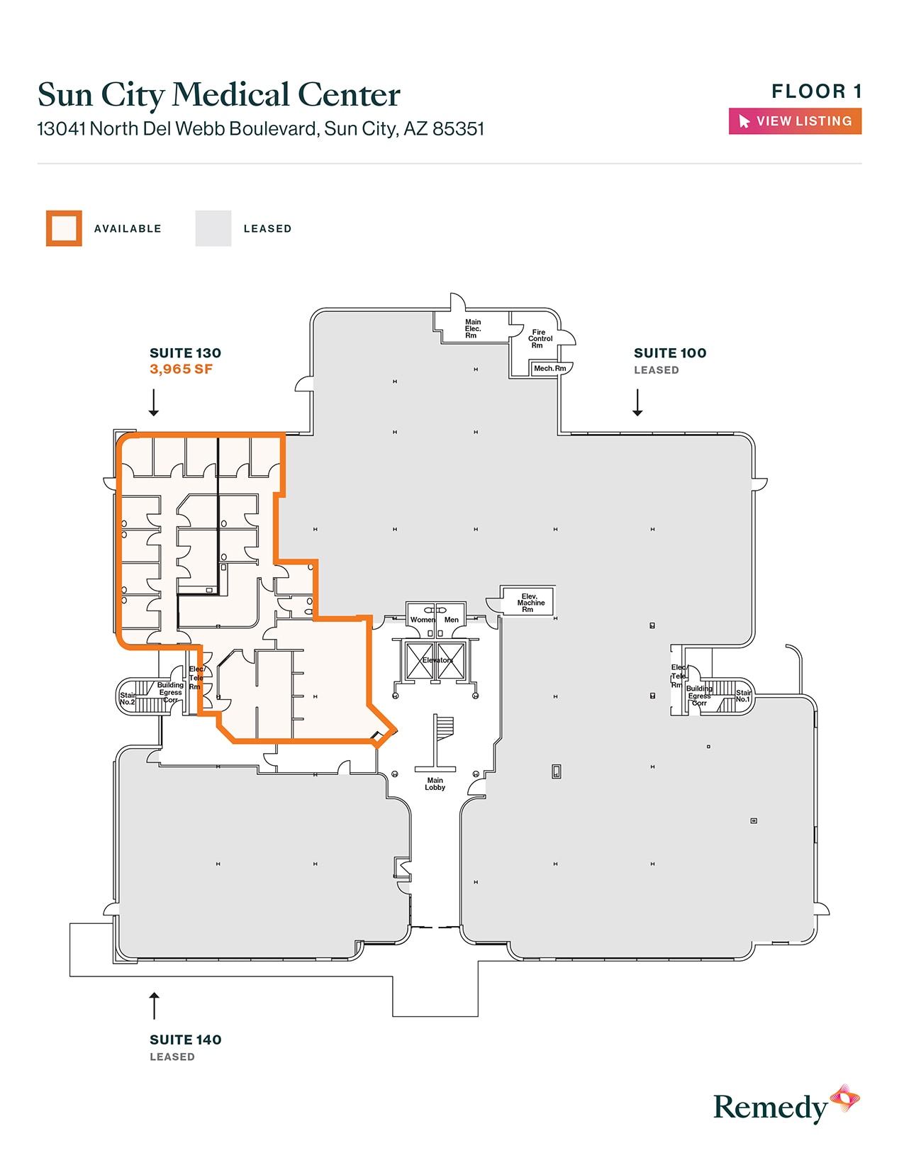 13041 N Del Webb Blvd, Sun City, AZ à louer Plan d’étage– Image 1 sur 2