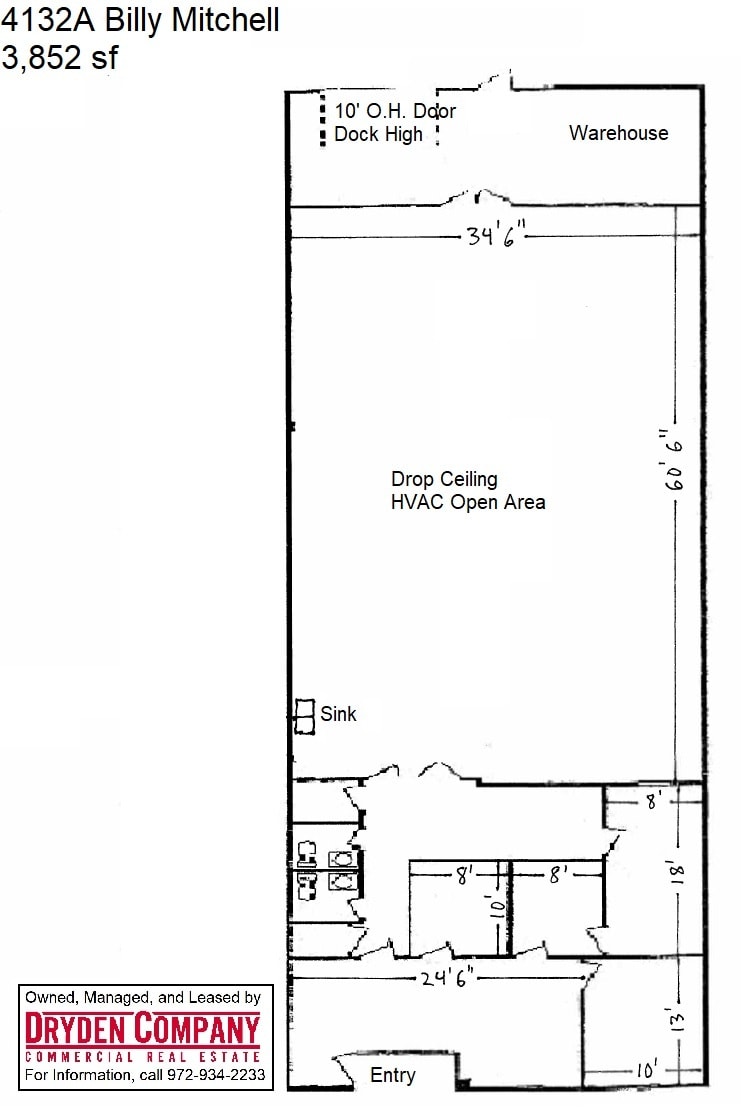 4124-4140 Billy Mitchell, Addison, TX à louer Plan d’étage– Image 1 sur 1