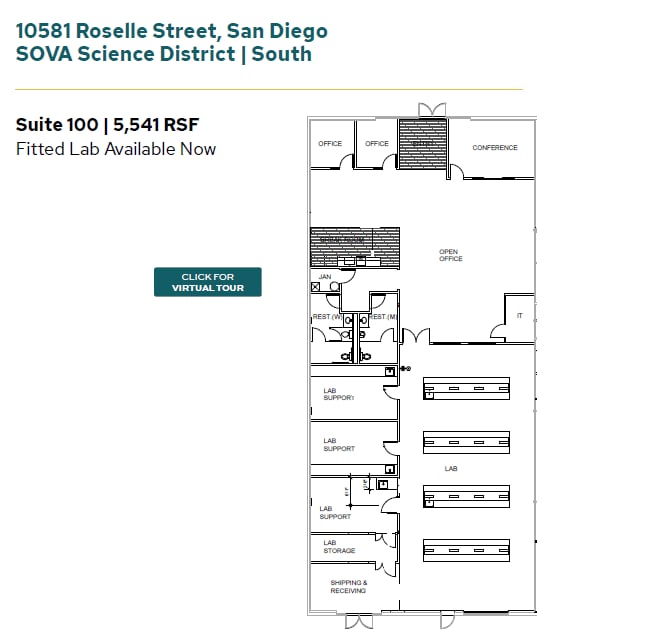 11555 Sorrento Valley Rd, San Diego, CA à louer Plan d’étage– Image 1 sur 1