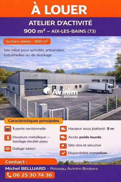 Local d’activités dans Aix-les-Bains à louer - Photo de l’immeuble – Image 1 sur 2