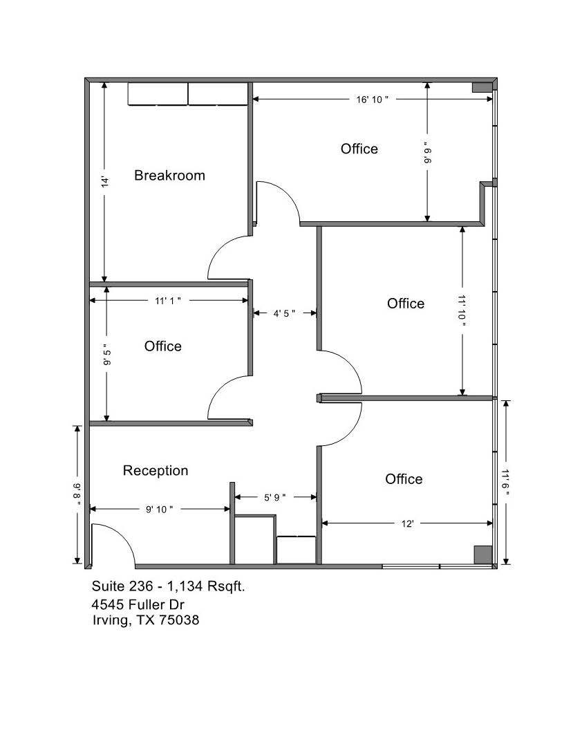 4545 Fuller Dr, Irving, TX à louer Plan d’étage– Image 1 sur 1