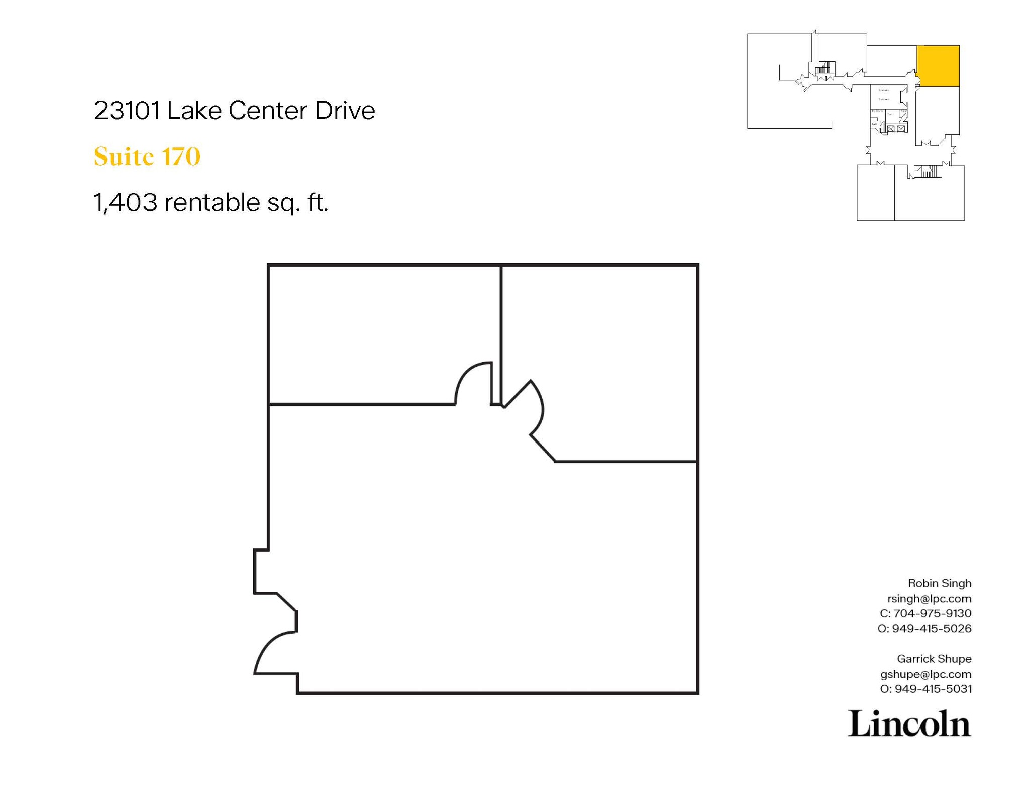 23101 Lake Center Dr, Lake Forest, CA à louer Plan d’étage– Image 1 sur 1