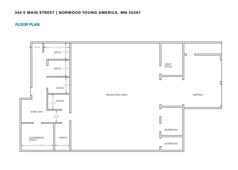 304 E Main St E, Norwood Young America, MN à louer Plan d’étage– Image 1 sur 1