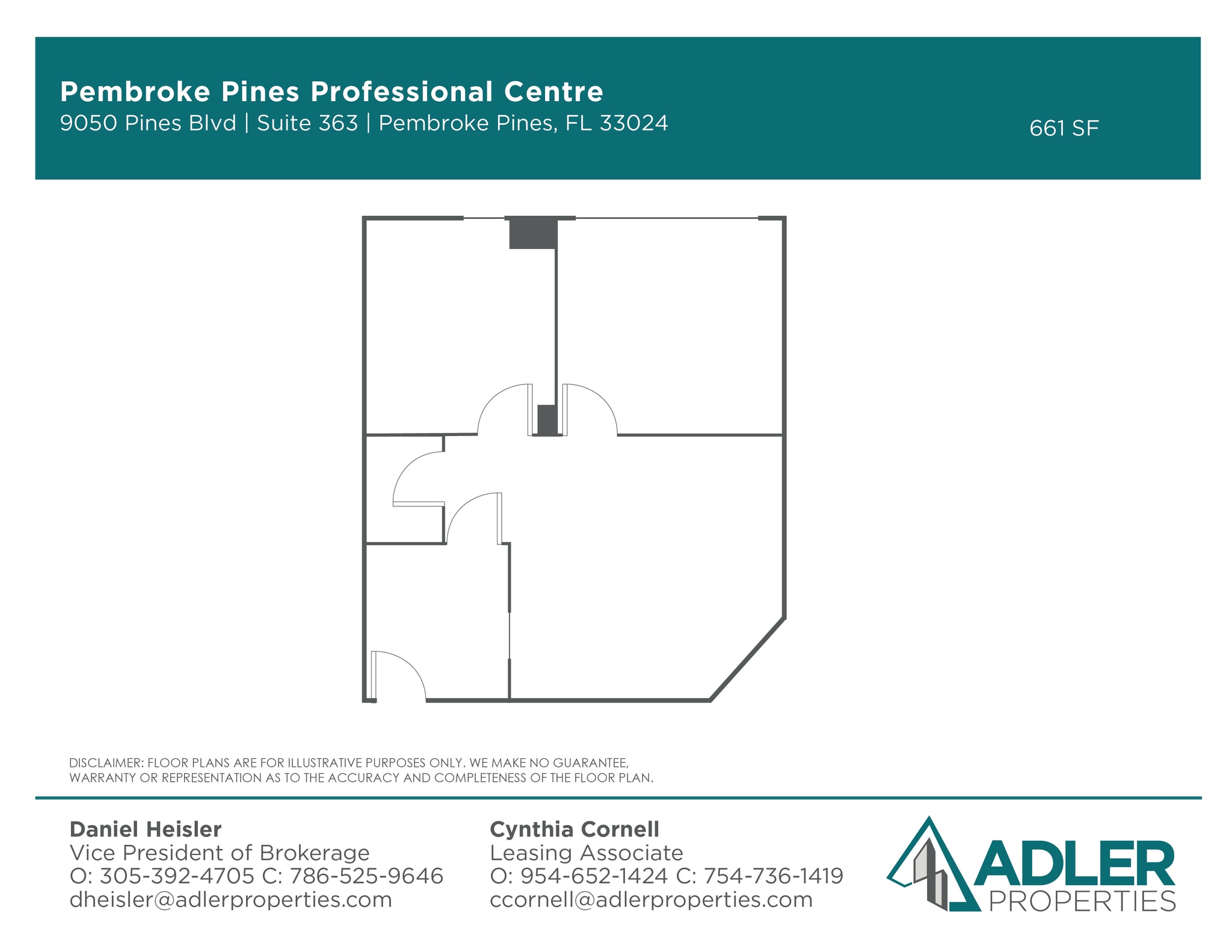 9050 Pines Blvd, Pembroke Pines, FL à louer Plan d’étage– Image 1 sur 6