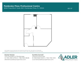 9050 Pines Blvd, Pembroke Pines, FL à louer Plan d’étage– Image 1 sur 6
